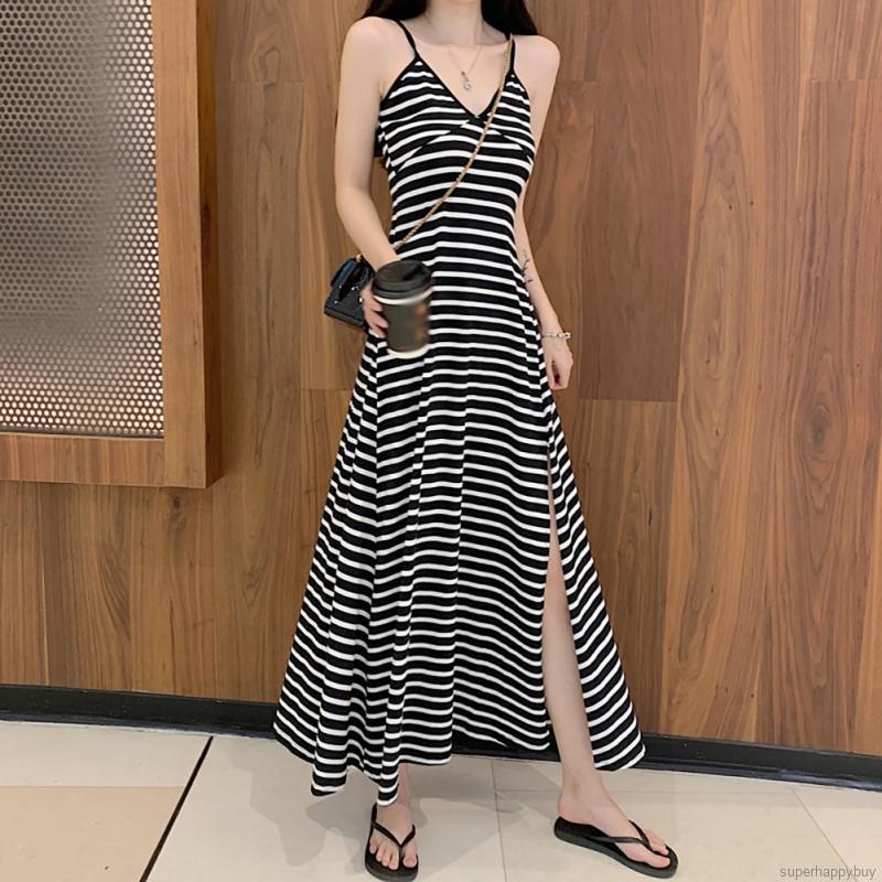 Đầm Maxi Hai Dây Thiết Kế Xẻ Tà Cuốn Hút Quyến Rũ