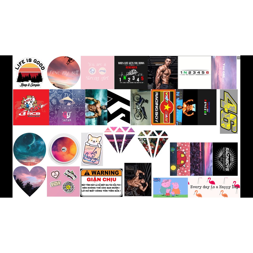 STICKER dán Vali, xe, barber shop, Mũ bảo hiểm , macbook, đàn, tường... Nhập mã GIẢM GIÁ 15k khi mua từ 3 set