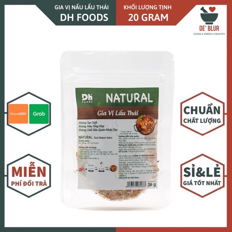 Gia Vị Nấu Lẩu Thái DH FOODS / Chua Cay Đặc Trưng - Thơm Ngon Tiện Dụng - Đảm Bảo Chất Lượng / Gói 26Gram / De Blur Shop