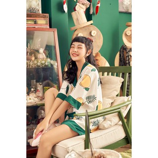 [O] VIBES Đồ bộ Pijama ngắn phom cánh dơi Mango Py Set