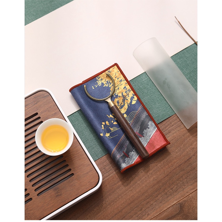 Khăn Da Lộn Lót Bàn Trà Thấm Hút Tốt Phong Cách Trung Hoa