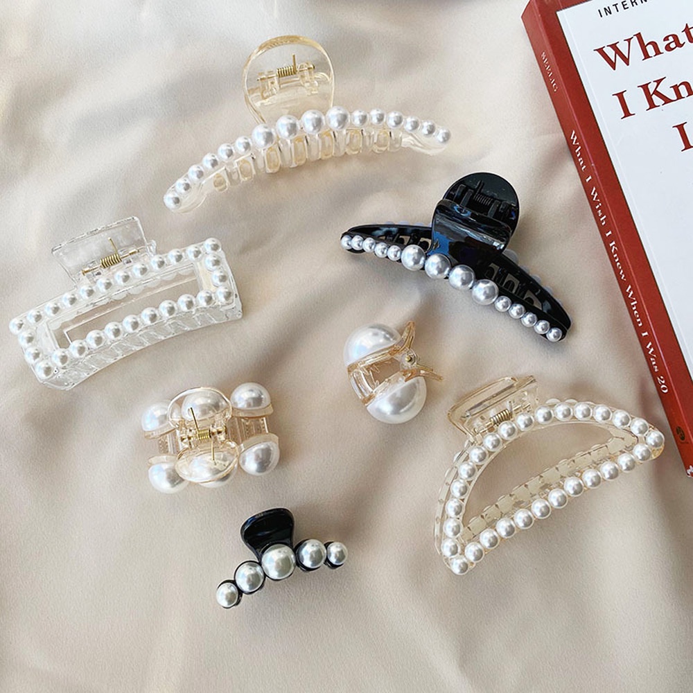 (Hàng Mới Về) Kẹp Tóc Càng Cua Đính Ngọc Trai Thời Trang Cho Nữ Mihan1