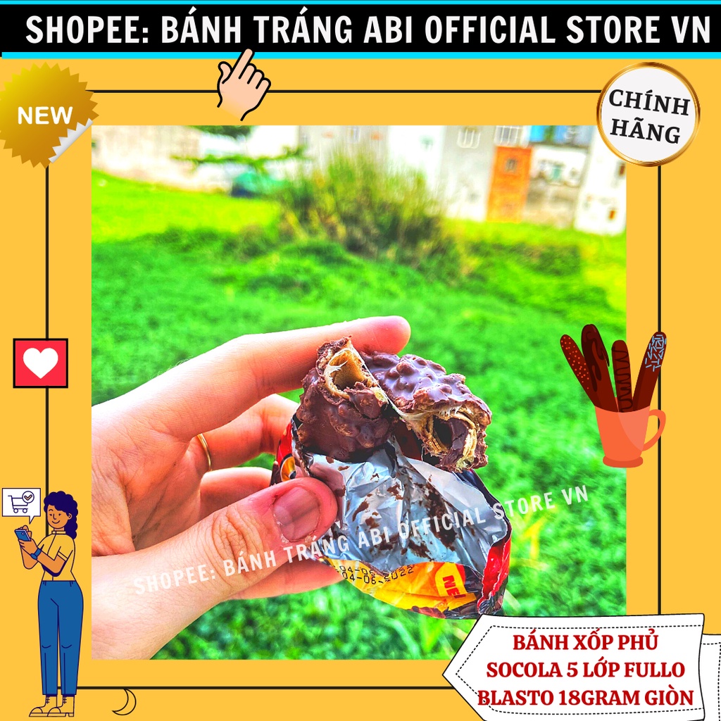 Bánh xốp ống socola 5 lớp giòn Fullo BlastoHàng nhập Indonesiacây 18g