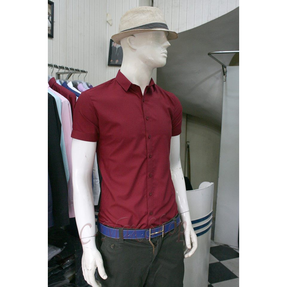 Áo sơ mi nam ngắn tay màu dđen | BigBuy360 - bigbuy360.vn