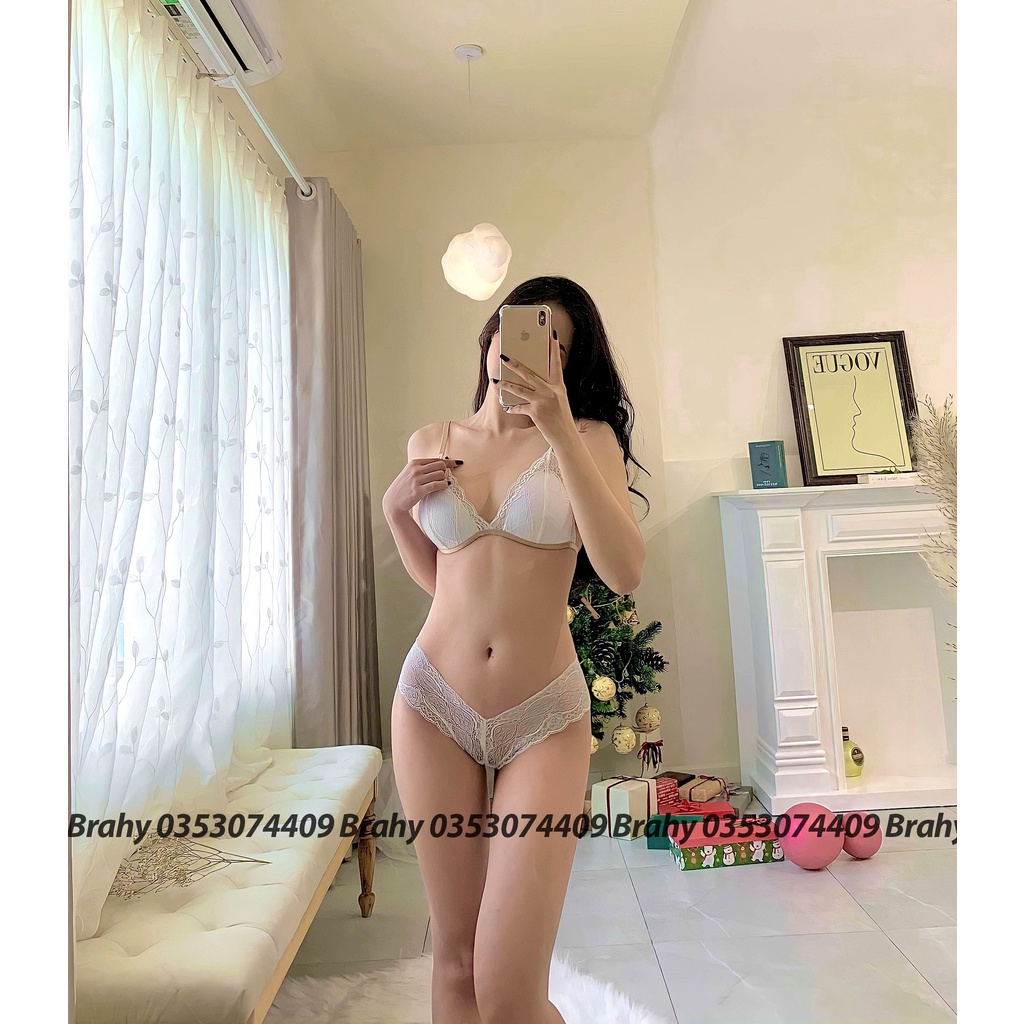 Set đồ lót nữ gồm áo + quần sexy vải ren cao cấp hàng thiết kế có giới hạn BRAHY