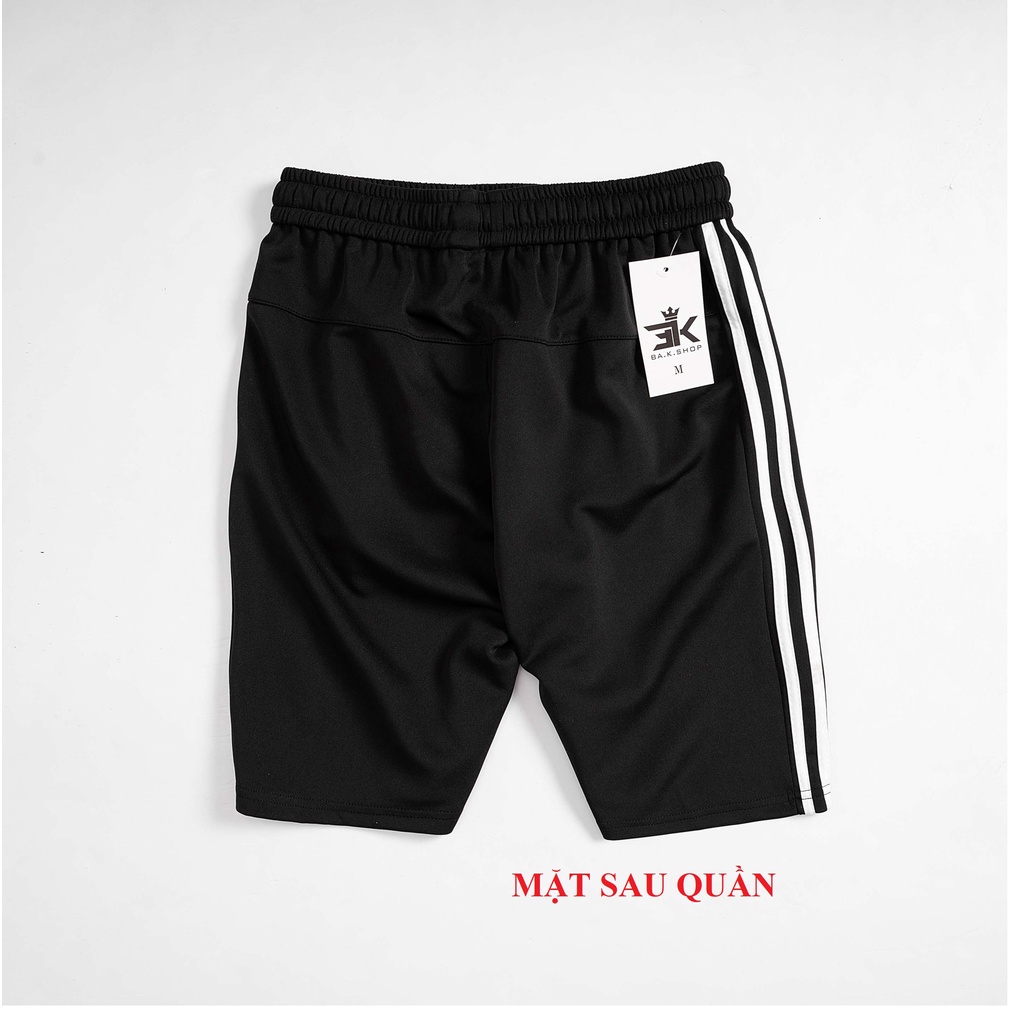 Quần đùi nam,quần short nam thể thao 3 sọc vải thun co dãn