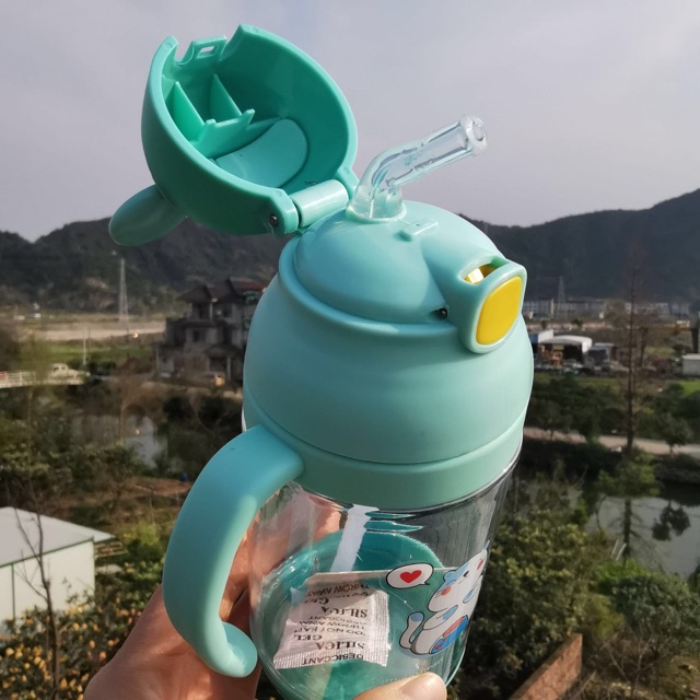 Ninikids [SỈ LẺ] Bình nước cho bé, bình uống nước có tay cầm 400ml