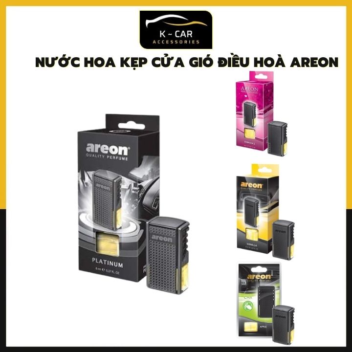 Nước hoa ô tô kẹp cửa gió điều hòa Areon, nước hoa khử mùi xe hơi cao cấp nhập khẩu Bulgaria có kiểm định COCQ