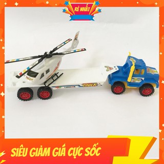 Đồ chơi xe tải chở máy bay trực thăng