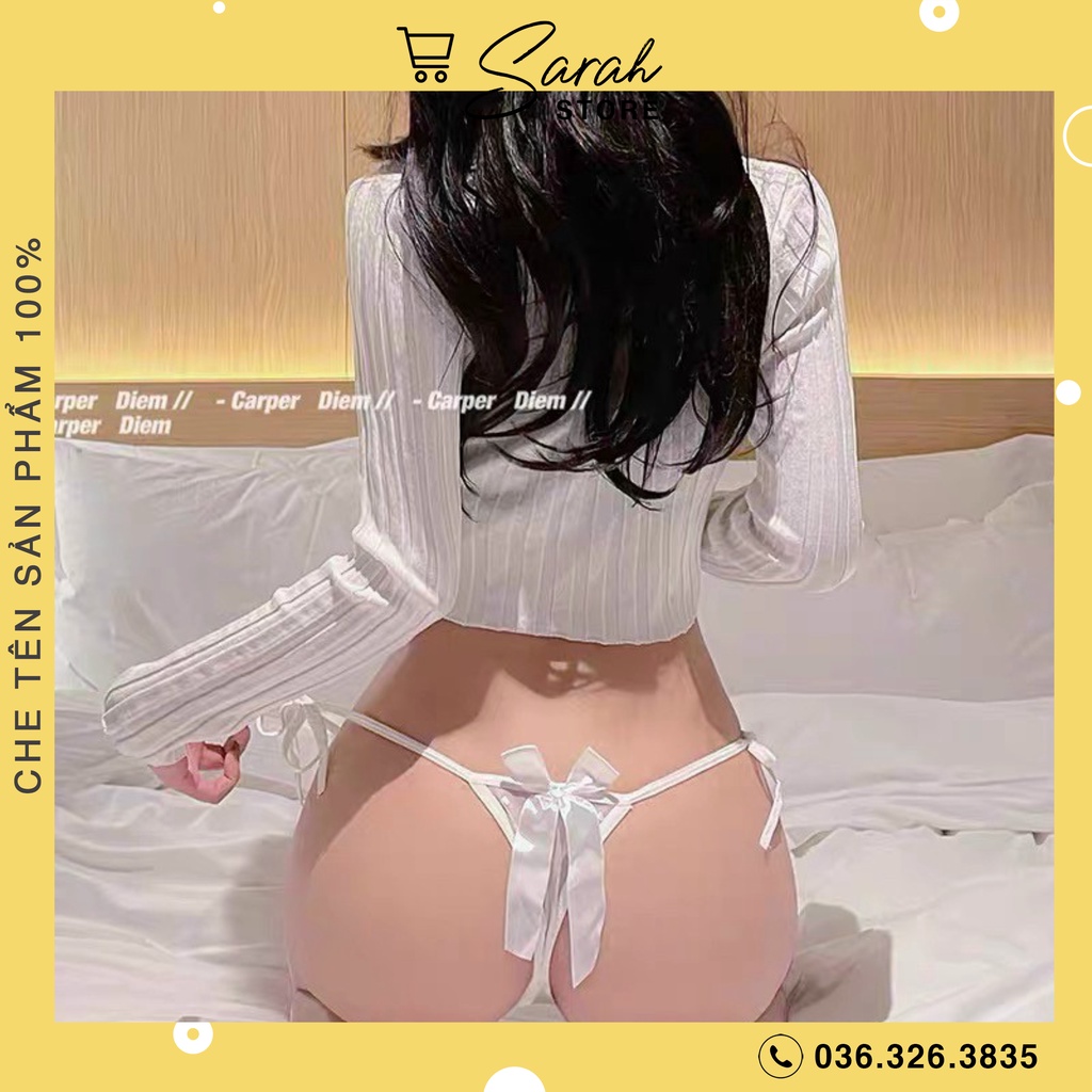 Quần Lót Nữ Lọt Khe Ren Phối Nơ Bản To Sexy 8065