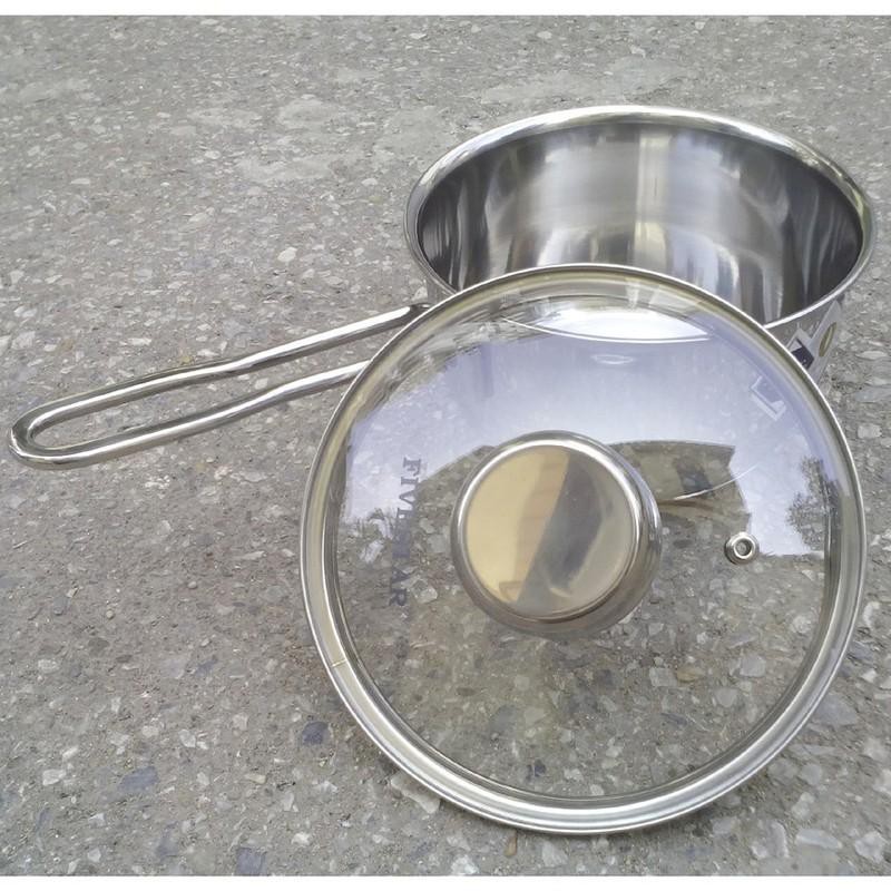 Quánh 3 đáy inox 430 Fivestar Standard nắp kính bếp từ FSQ16001 (16cm) TỐT CHO SƯC KHỎE
