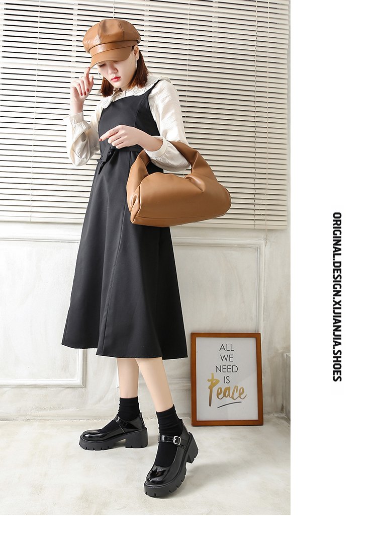[ Mã 66CBSALE giảm 30K đơn 200K] Ulzzang Giày Mũi Tròn Đế Dày 6cm Thời Trang Thanh Lịch Cho Nữ | BigBuy360 - bigbuy360.vn