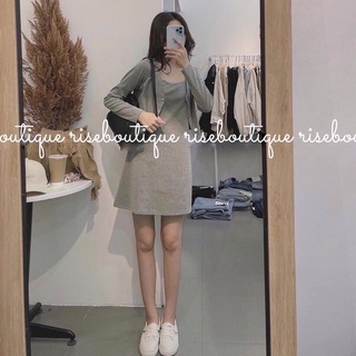 Set đồ nữ gồm váy hai dây mix áo khoác mỏng ngoài