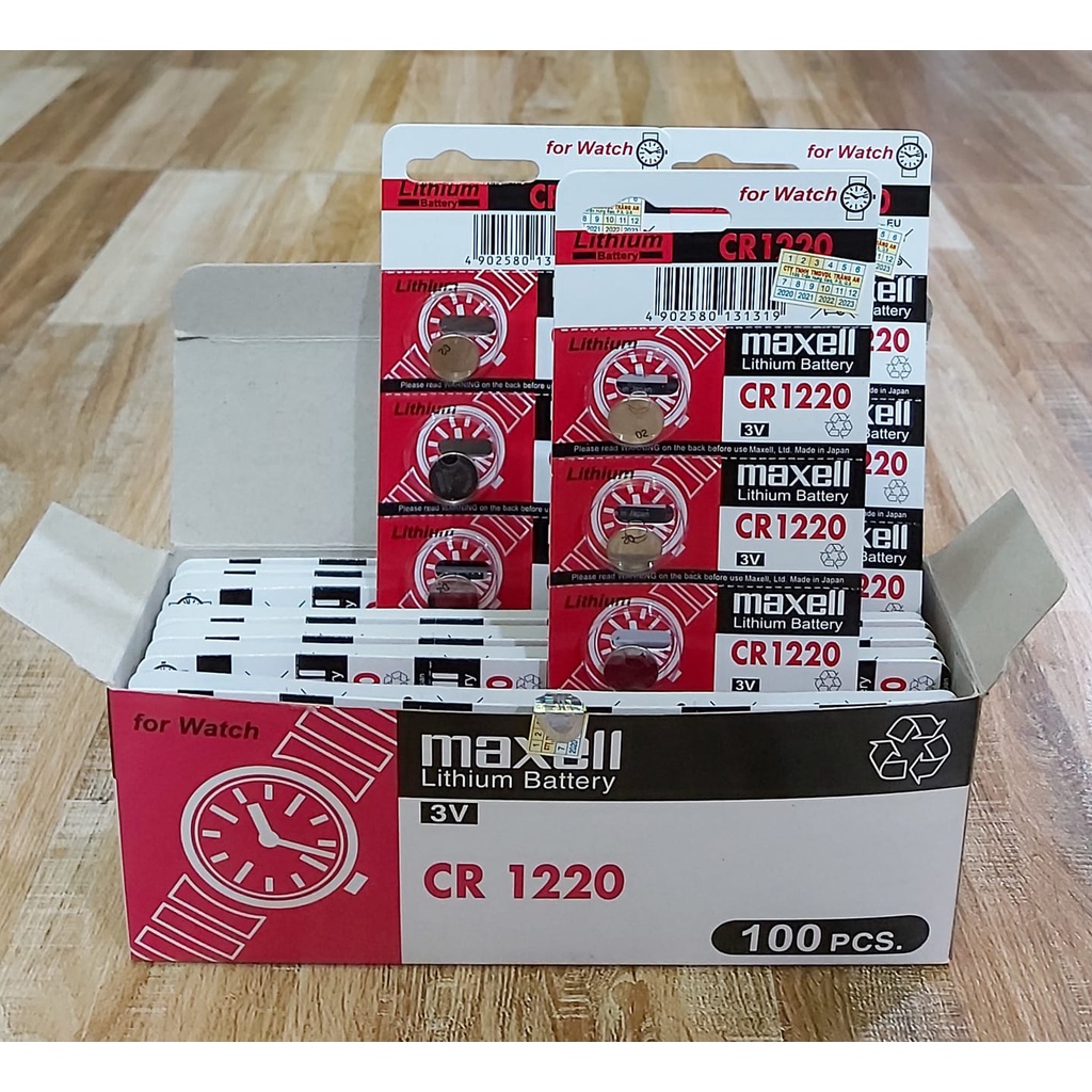 Vỉ Pin CR1220 1220 Maxell lithium 3V Chính Hãng Japan