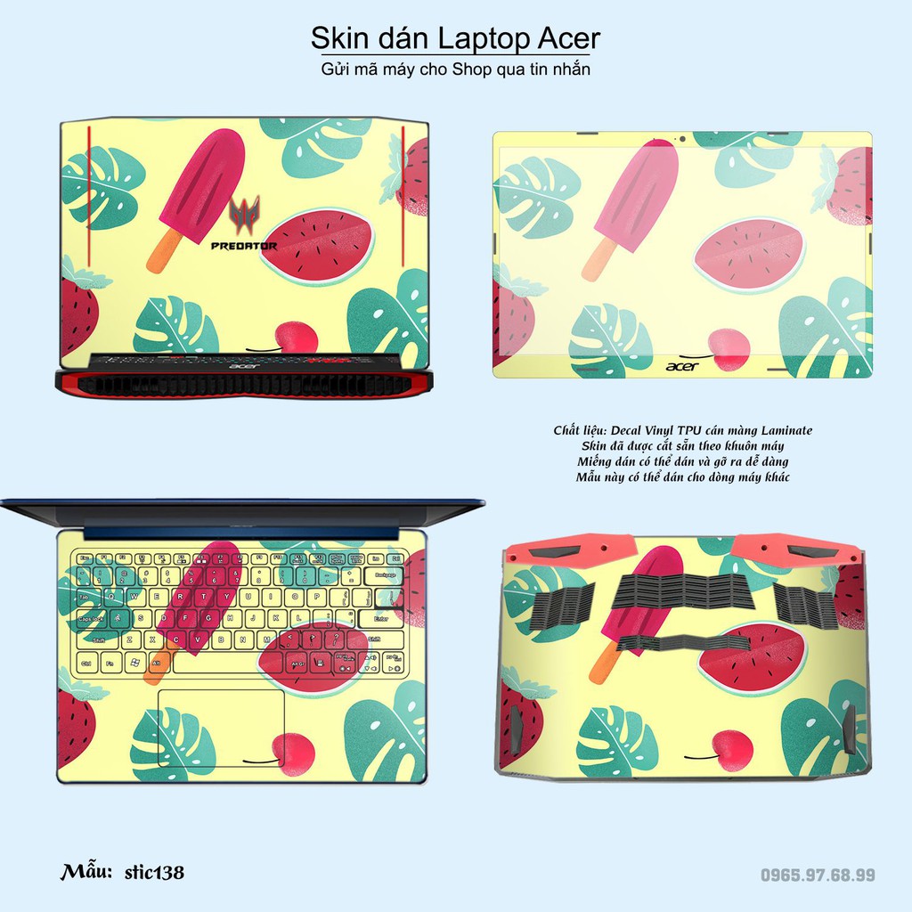 Skin dán Laptop Acer in hình Hoa văn sticker _nhiều mẫu 23 (inbox mã máy cho Shop)