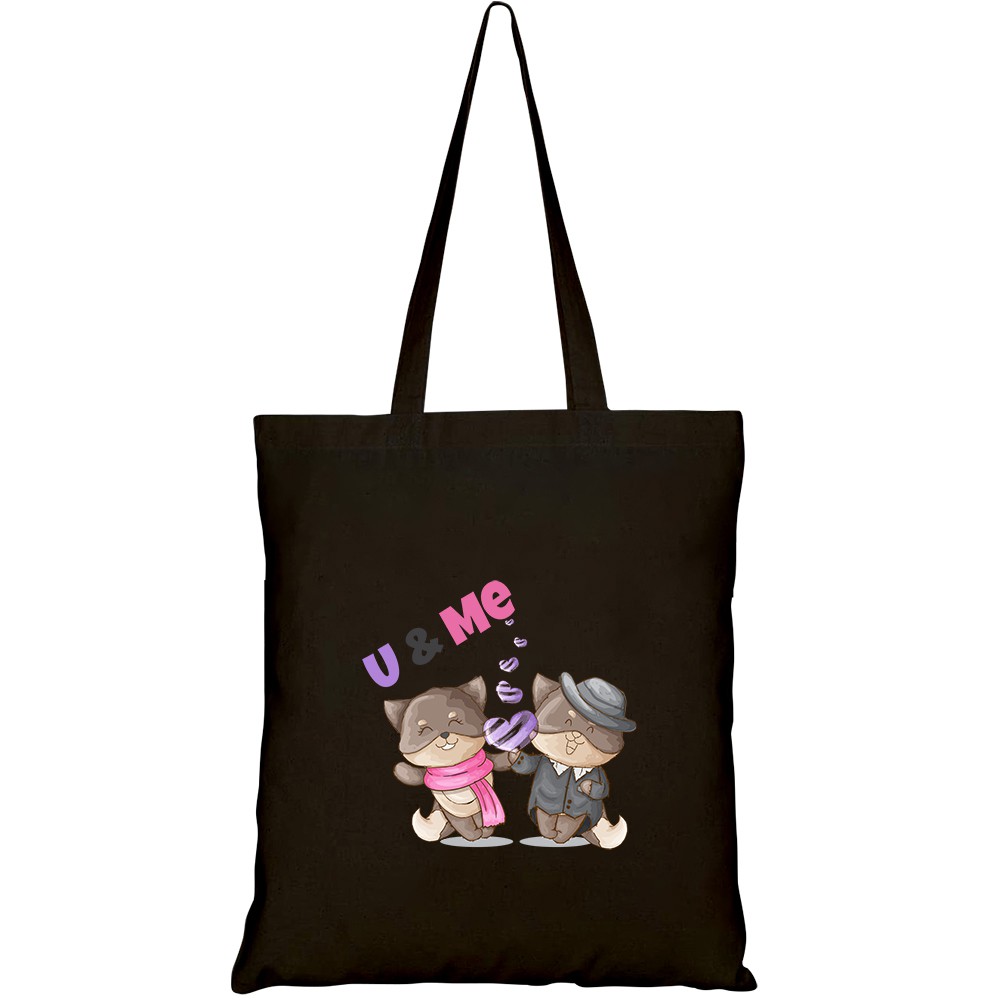 Túi vải tote canvas HTFashion in hình animal HT188