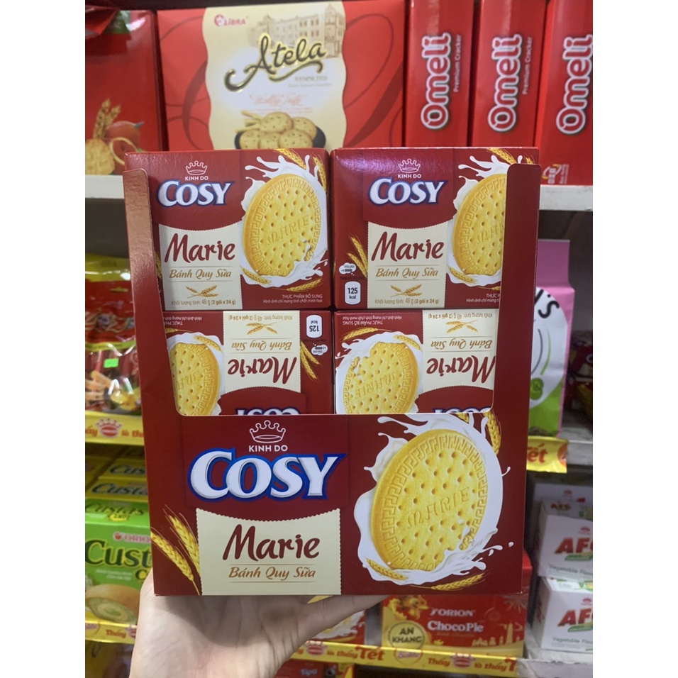 Bánh Quy Sữa Marie Cosy Kinh Đô 576g - 12 hộp x 48g/hộp ( Date Mới )