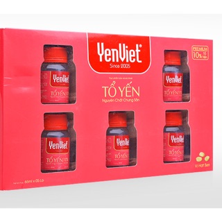 Tổ yến nguyên chất chưng sẵn vị hạt sen Yến Việt hộp 5 lọ x 65ml