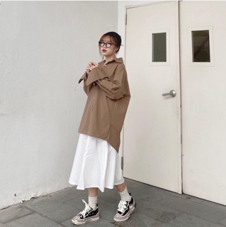 🚛[FREE SHIP] Áo sơ mi xẻ tà(Hàng qc)-kèm ảnh thật