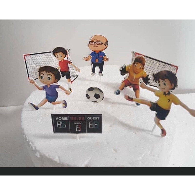 Combo 5 set cắm bóng rổ trang trí bánh kem