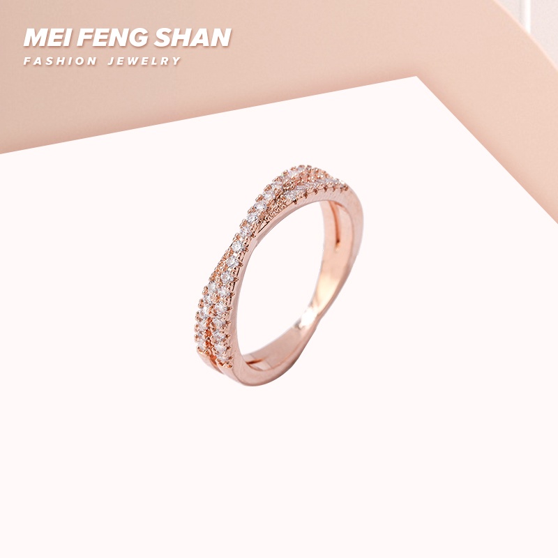 Nhẫn Hở Đính Kim Cương Giả Thanh Lịch Có Thể Điều Chỉnh Cho Nữ