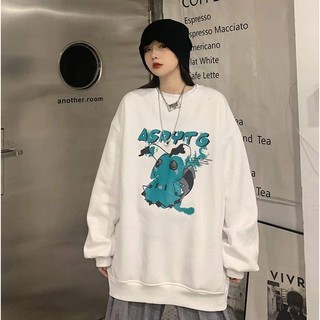 Áo thun dài tay, áo Sweater Oversize Unisex Boom Shop Thú Xanh