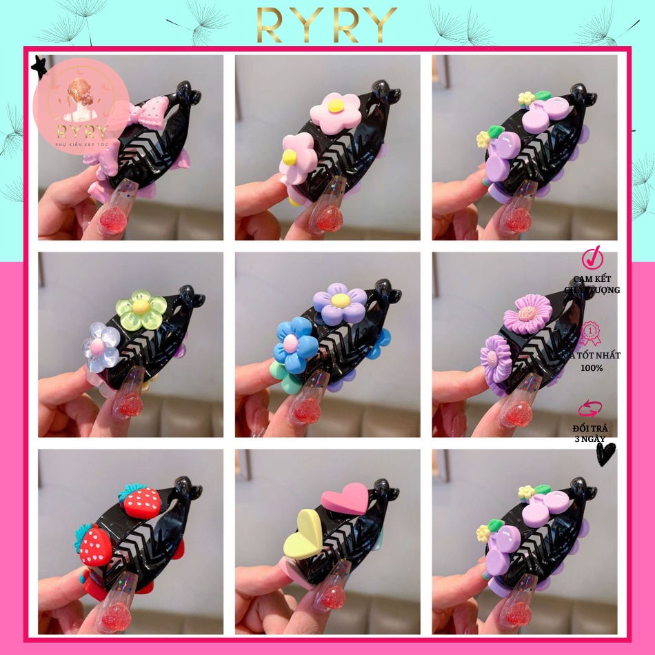 Kẹp Tóc Búi Vòng Đính Hoa Xinh Xắn Cho Bé Gái