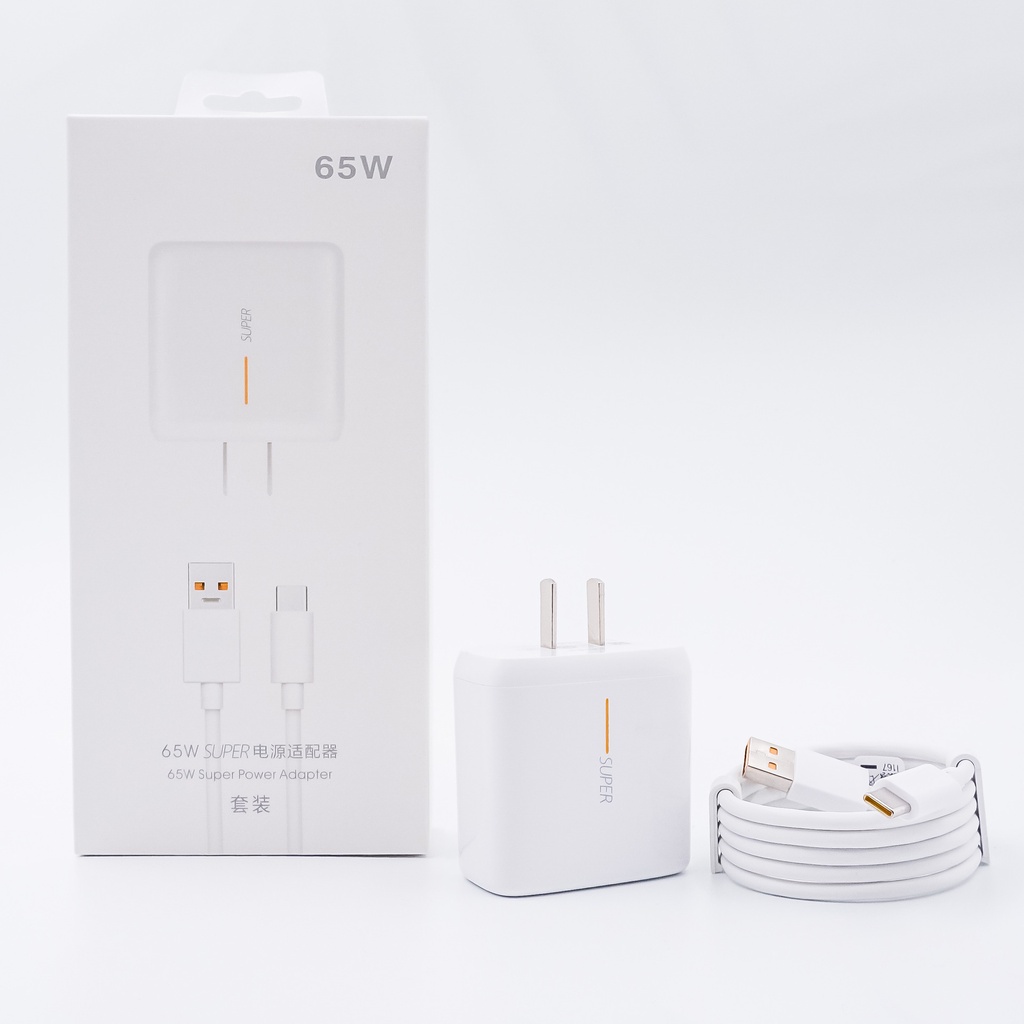 Bộ Sạc Nhanh ANDROID 65W Cáp Sạc Siêu Nhanh Cổng Ra Typce C