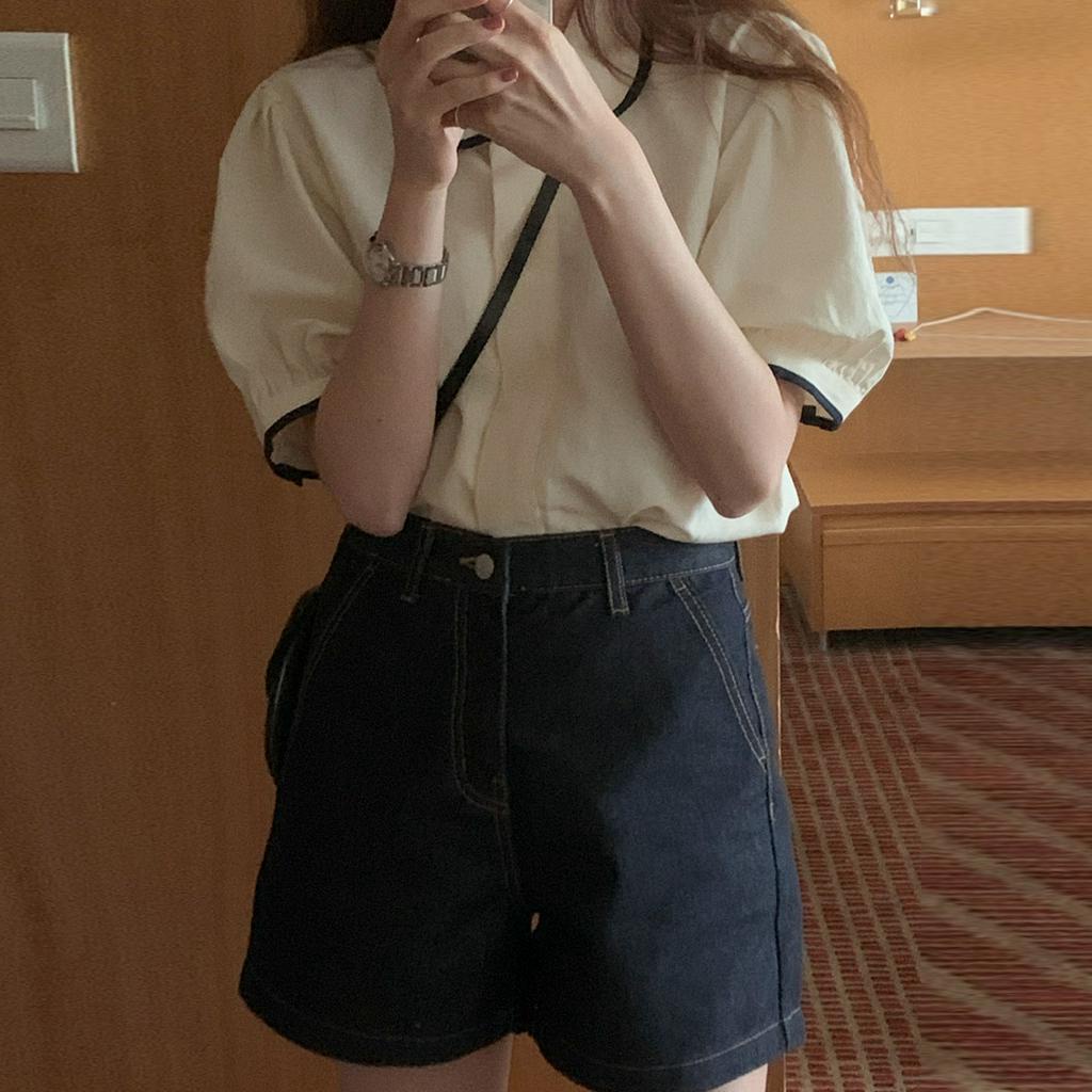 Áo Kiểu Tay Phồng Cổ Búp Bê Đáng Yêu Cho Nữ 43421