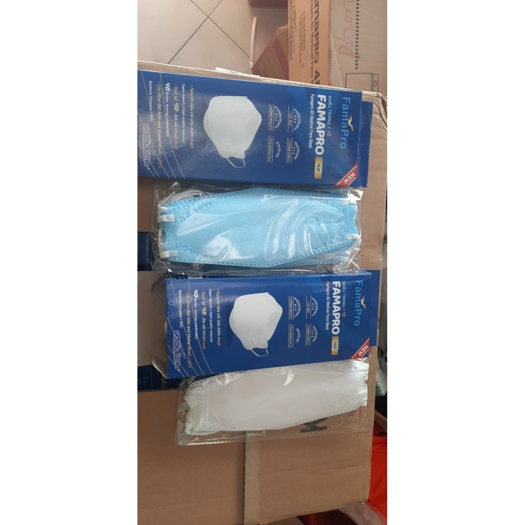 Khẩu trang y tế 4D cao cấp kháng khuẩn 3 lớp Nam Anh Famapro 4D mask dạng hộp | BigBuy360 - bigbuy360.vn