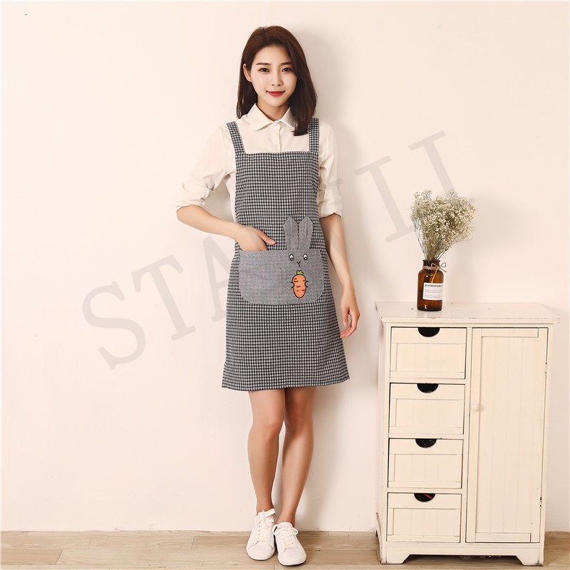 Tạp Dề Bằng Vải cotton Họa Tiết Hoạt Hình Dễ Thương Bắt Mắt