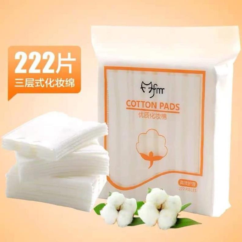 Gói 222 Miếng Bông Tẩy Trang 100% Cotton Mềm Mại, Siêu Rẻ, Tiết Kiệm Giá Gốc