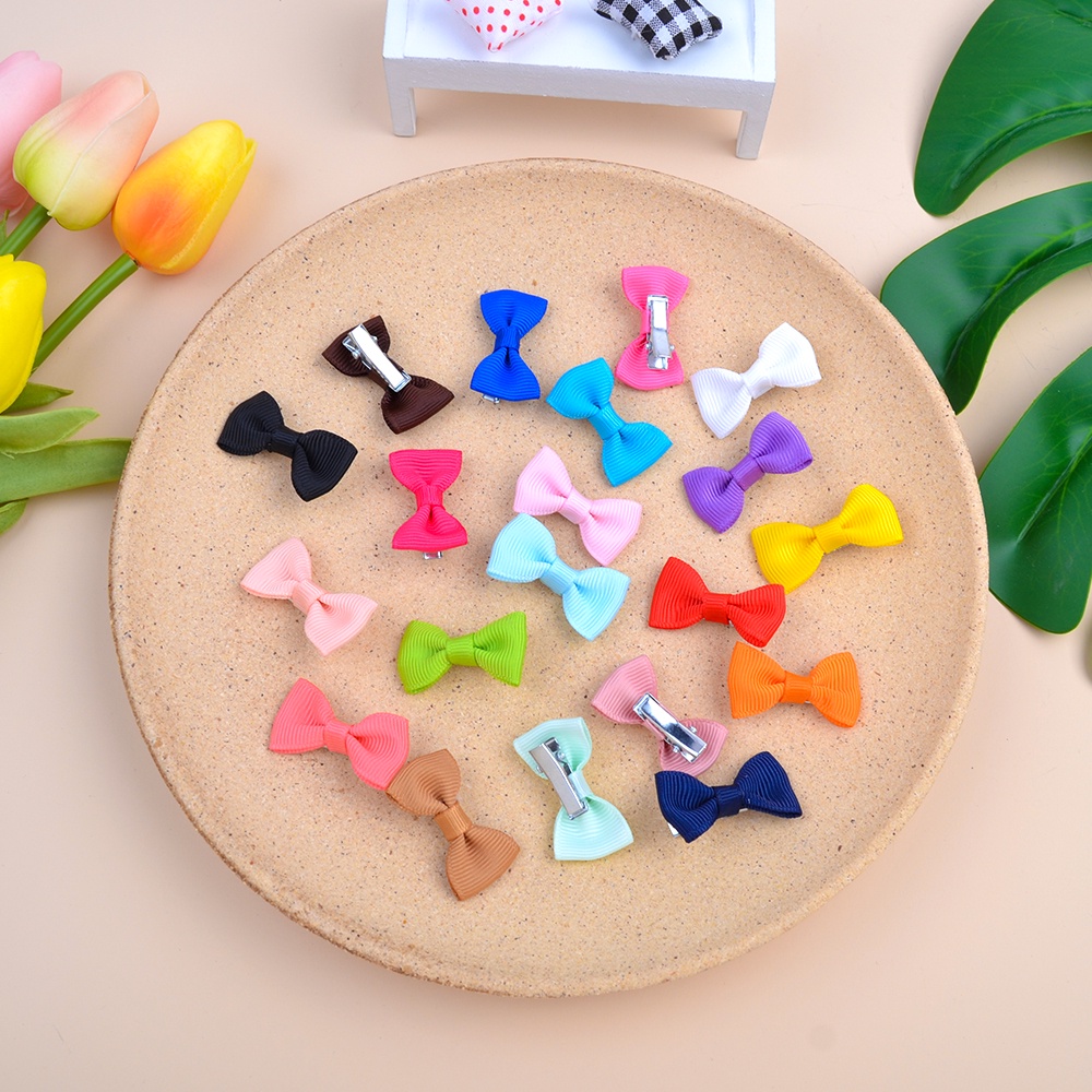 RainBow Bows 1 Kẹp Tóc Hình Nơ Mini Màu Trơn Xinh Xắn Cho Bé Gái