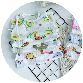 Bộ cotton giấy ba lỗ cho bé