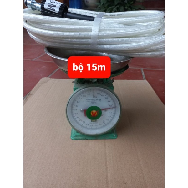 Dây rửa xe áp lực cao( King Hem)  10, 15m, Dây rửa xe áp lực cao 2 đầu ren 22mm ( MÀU TRẮNG)
