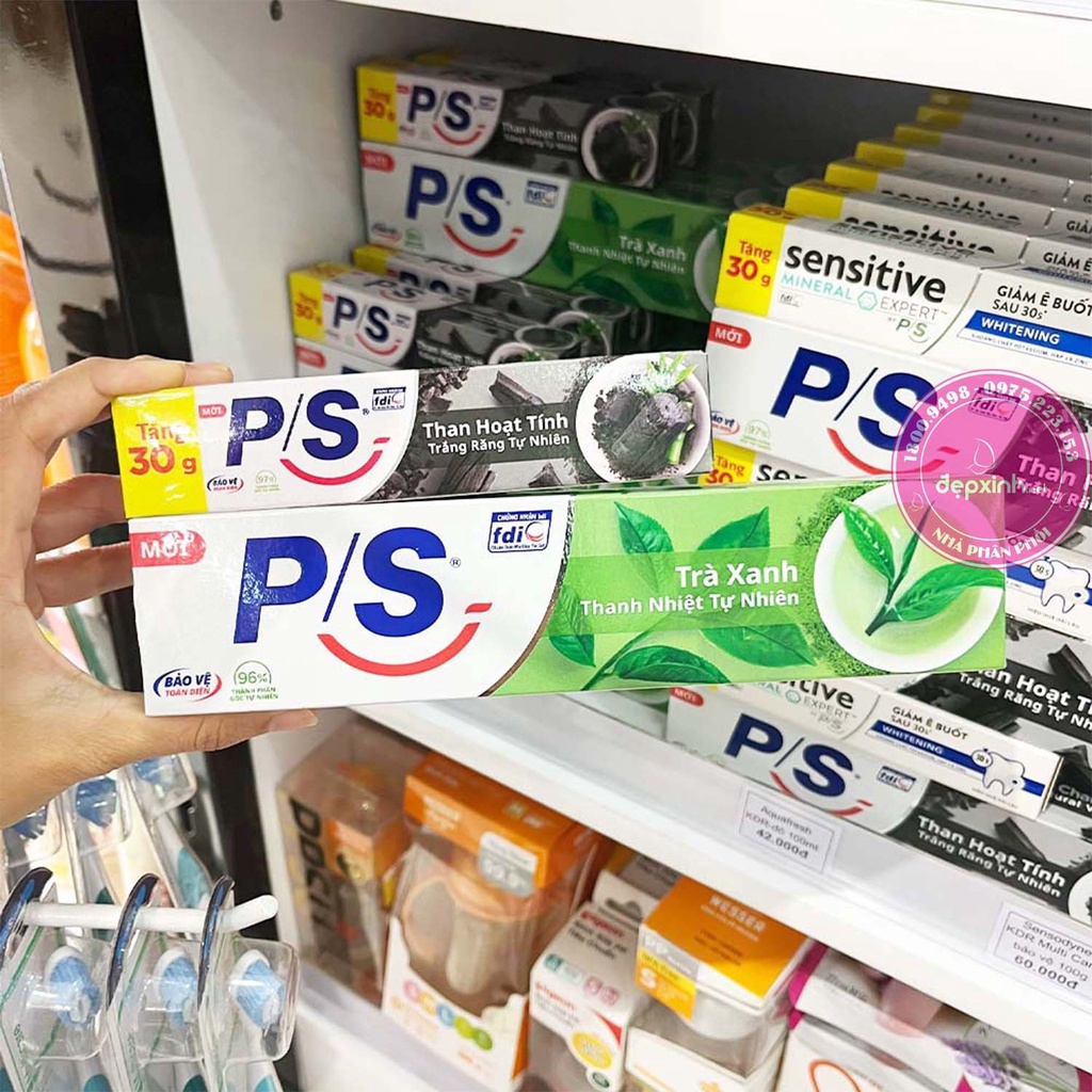 Kem Đánh Răng PS Hương Trà Xanh Thanh Nhiệt Tự Nhiên Hộp 180g