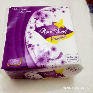 Giấy ăn - Khăn giấy - 100% bột giấy nguyên chất - Không hóa chất tẩy trắng - 100 tờ x 1 lớp