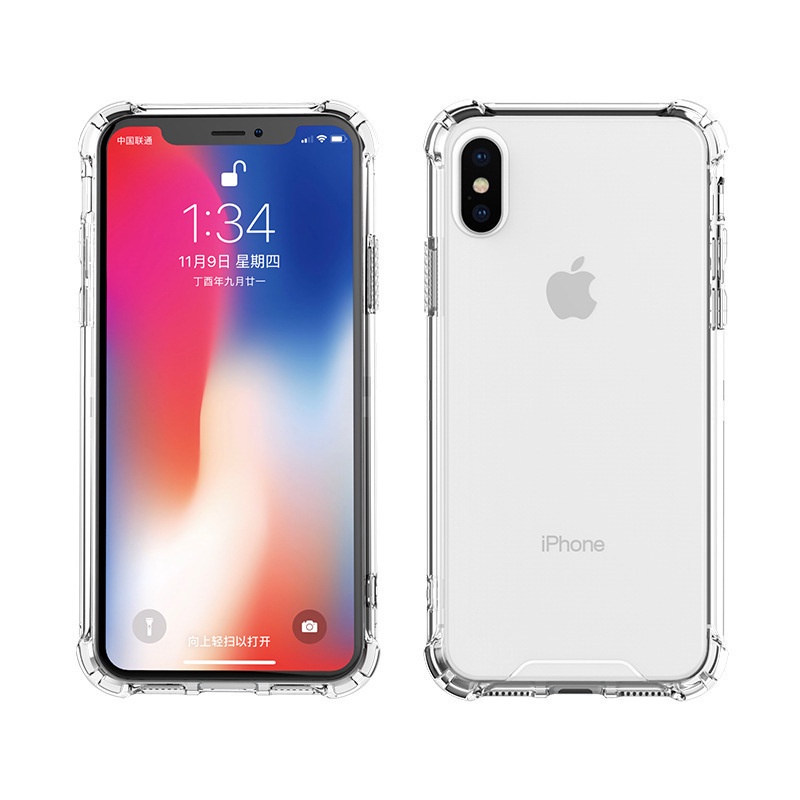 p phone case iPhone 12/12 Pro/12 Pro Max, iPhone/11/11 Pro/11 Pro Max, X/Xs/Max mobile phone silicone transparent soft cover four-corner airbag drop protection cover