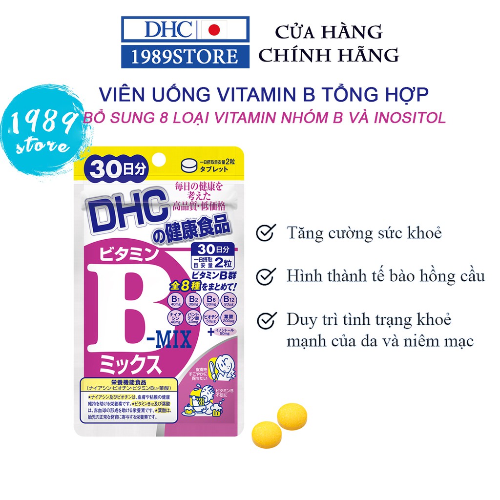 Viên Uống Vitamin B Tổng Hợp DHC Nhật Bản Bổ Sung 8 Loại Vitamin Nhóm B & Inositol - 1989Store Phân Phối Chính Hãng | Thế Giới Skin Care