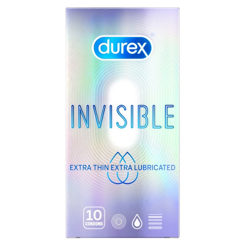 DUREX Bao Cao Su Invisible Siêu Mỏng, Bôi Trơn Hộp 10 cái