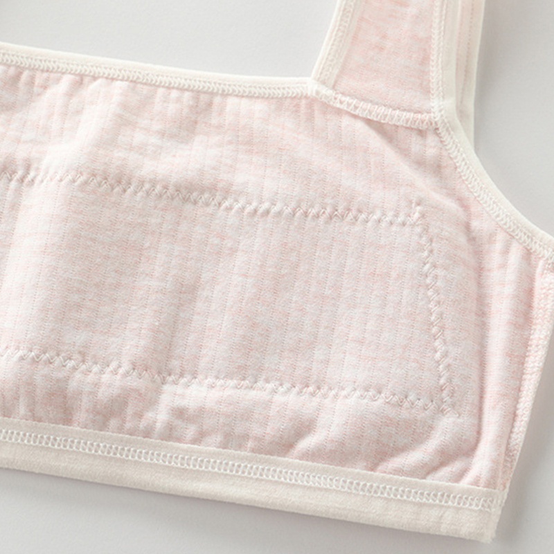 Áo Ngực Cotton Không Dây Bản Rộng Màu Trơn Có Đệm Mút Nhẹ Họa Tiết Kẻ Sọc Cho Nữ Thanh Thiếu Niên Xixi