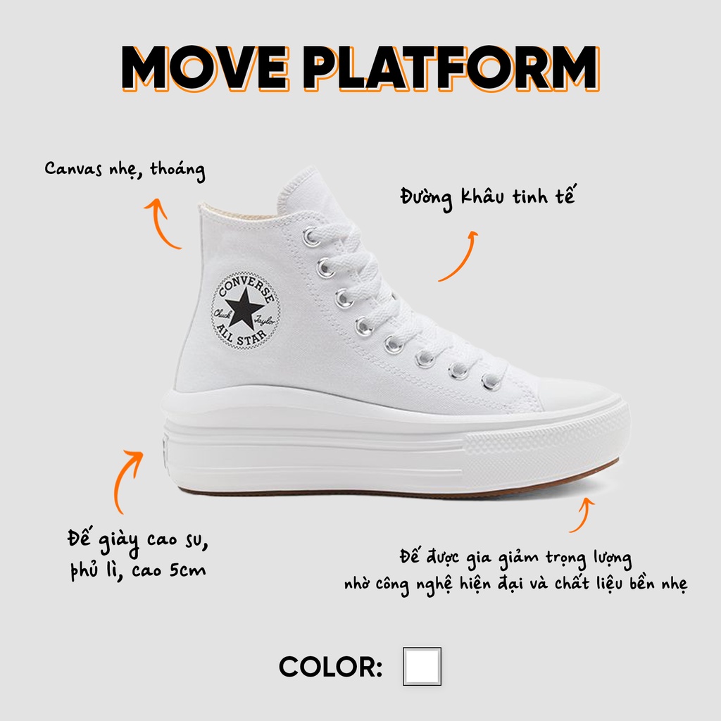 [ CHINH HANG ]  Conversee star move trắng cao cổ (MTC)