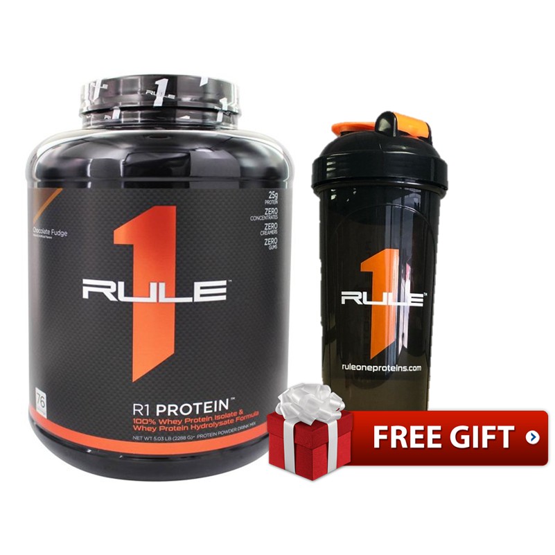 Sữa tăng cơ Rule 1 Protein Isolate/ Hydrolysate 5lb - 76 servings - 2.28kg tặng bình lắc Rule 1 shaker