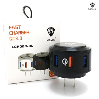 Bộ Sạc Nhanh Type-C Lenyes LCH3U-3 cổng USB