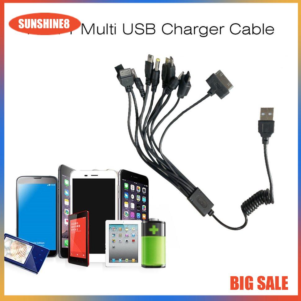 【SUN】10 in 1 Universal Portable Lightweight Multi Functions USB Charging Cable