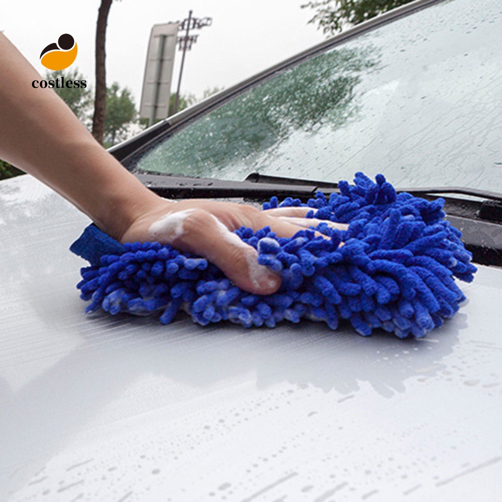 1 Găng Tay Chenille Một Mặt Mềm Mại Màu Sắc Ngẫu Nhiên Dùng Rửa Xe Hơi