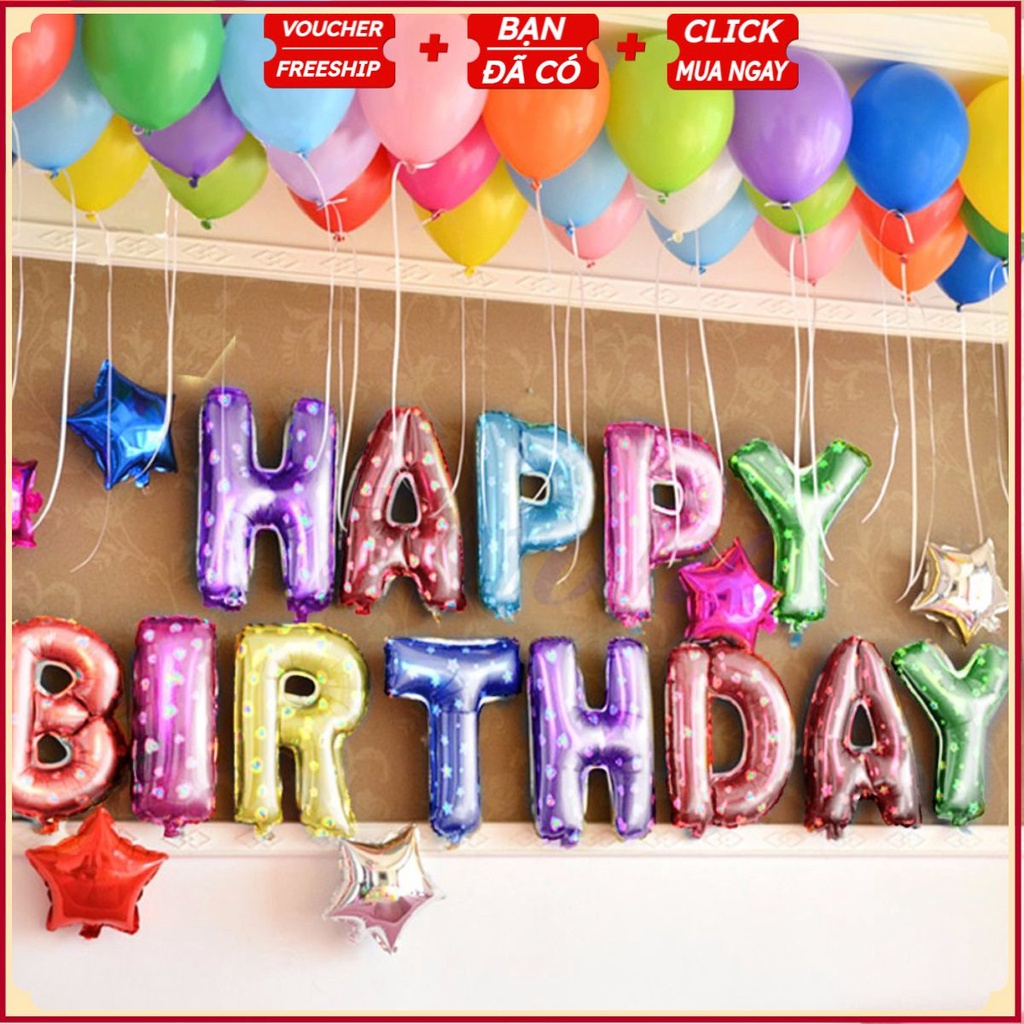 Bộ 13 Chữ Bóng Bay Tổ Chức Tiệc Tùng Sinh Nhật - Happy Birthday