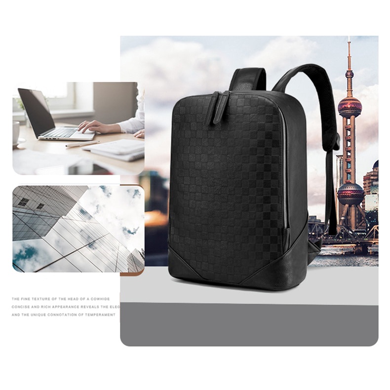 Ba Lô Da Pu Đựng Laptop Chống Thấm Nước 2022 Phong Cách Doanh Nhân Sang Trọng Cho Nam