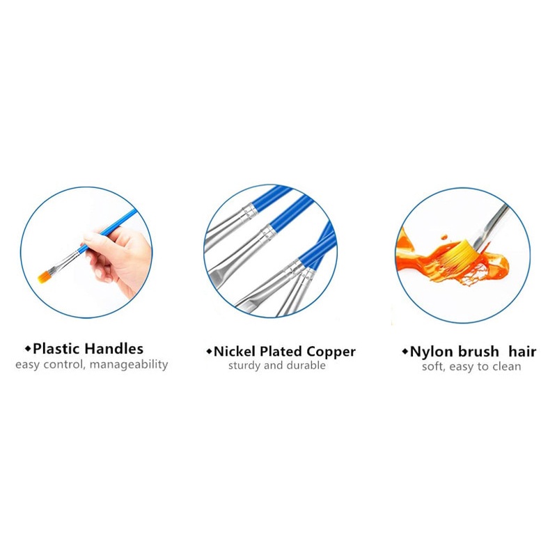 Cọ Vẽ MàU NướC ĐầU Nhỏ Và BằNg Nylon Cho Trẻ Em