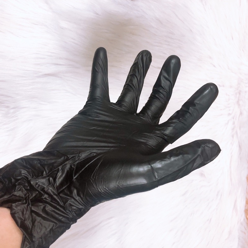Găng tay cao su đen BLACK , găng tay đen phun xăm thẩm mỹ Hộp 100 chiếc